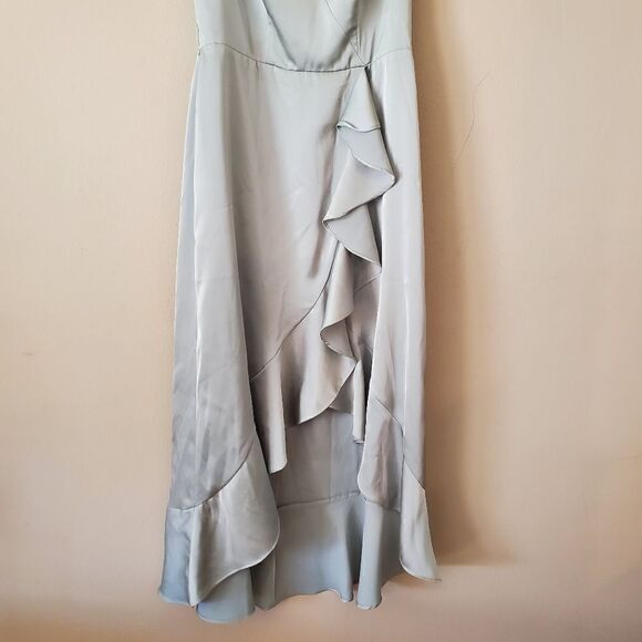 Dusty Sage Azazie Bridesmaid Maxi Dress Size Small - Picture 5 of 10